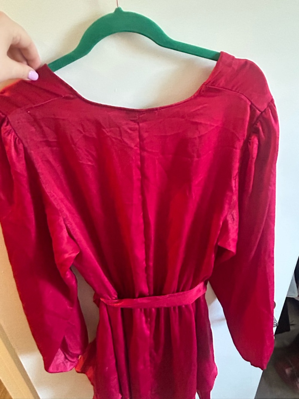 City Chic Red Wrap Mini Dress with Tie Waist - Size 16 - Picture 5 of 5